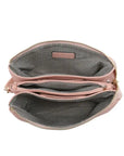 Izzy Faux Suede Crossbody w/ Guitar Strap in Lt. Gray