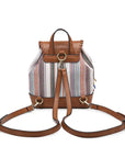 Kourtney Two-Tone Backpack w/ Multi-Color Tassels