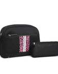 Toni Neoprene Striped Cosmetic Bag