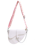 Jen&Co. Asymmetrical Vegan Leather Crossbody Bag – Chain & Guitar Strap