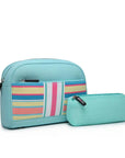 Toni Neoprene Striped Cosmetic Bag
