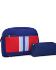 Toni Neoprene Striped Cosmetic Bag