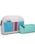 Toni Neoprene Striped Cosmetic Bag