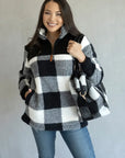 Bella Plaid Quilted Contrast Sherpa