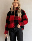 Bella Plaid Quilted Contrast Sherpa