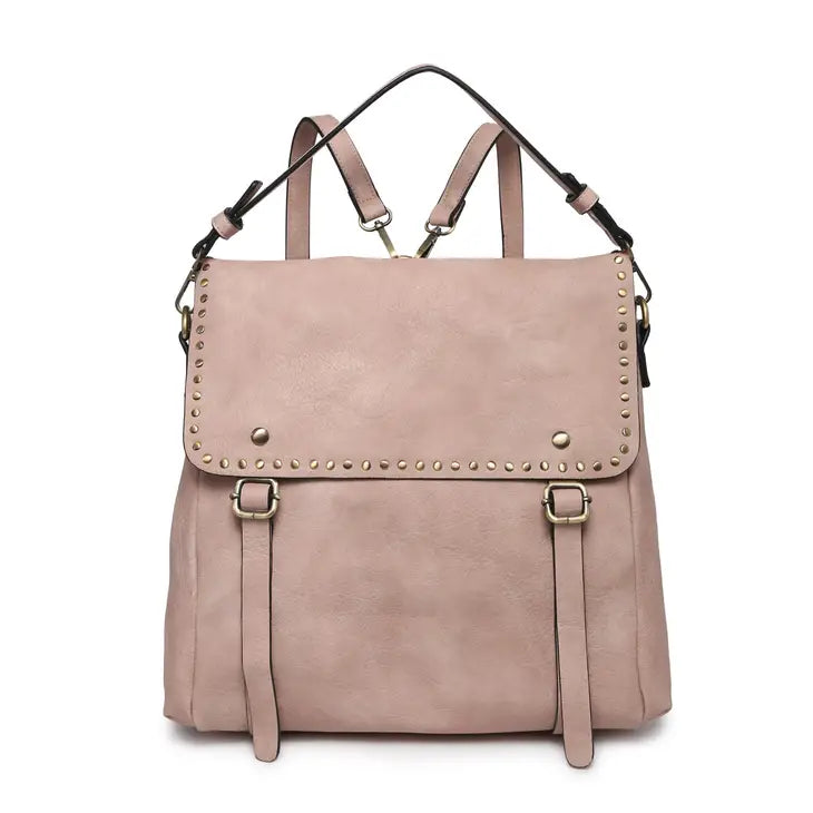 Indigo Backpack w/ Studded Details