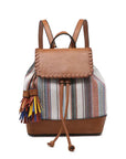 Kourtney Two-Tone Backpack w/ Multi-Color Tassels