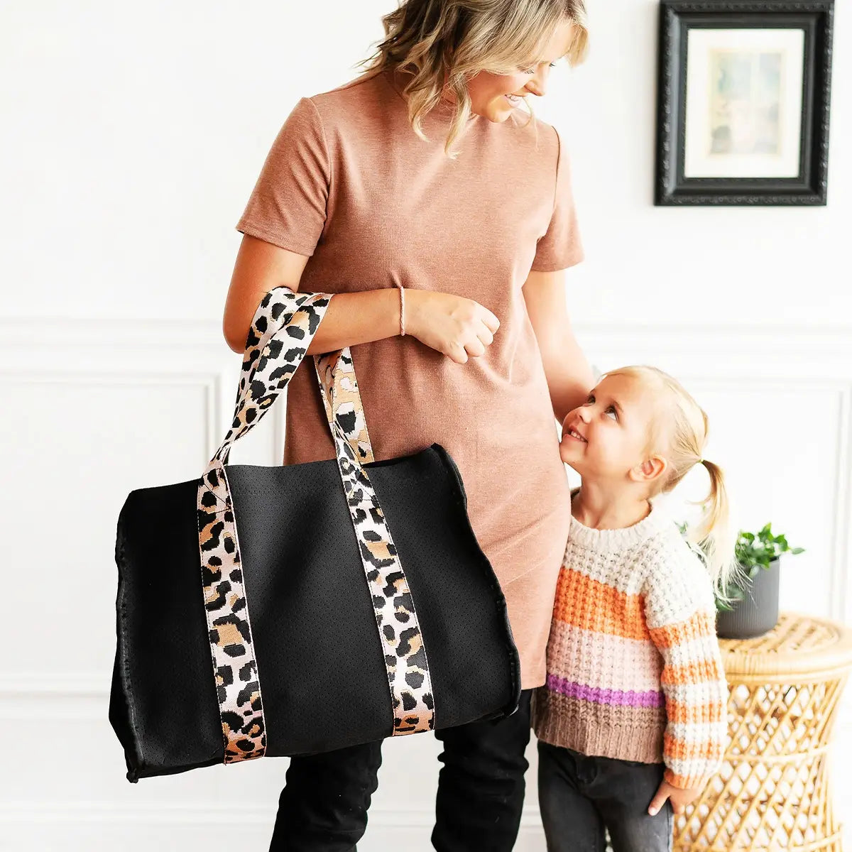 Rose Gold Leopard Neoprene Tote