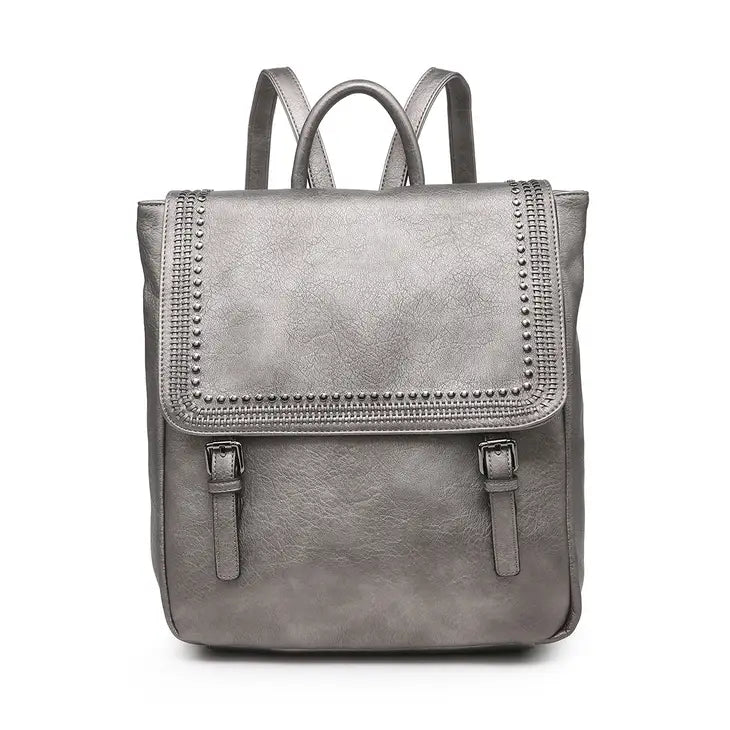 Valerie Flapover Backpack w/ Grommet Details