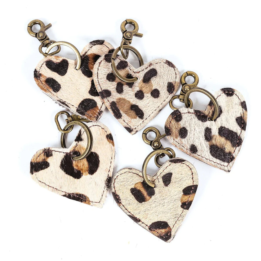 Wild Heart Cowhide Keychains - Pack of 3