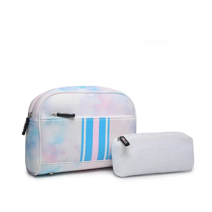 Toni Neoprene Striped Cosmetic Bag